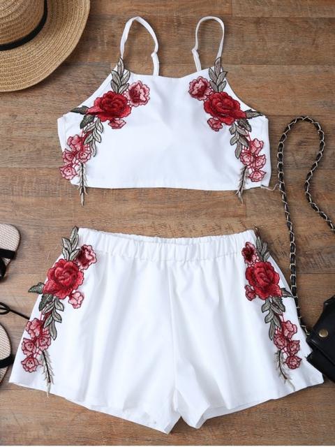 Applique Bowknot Top With Shorts