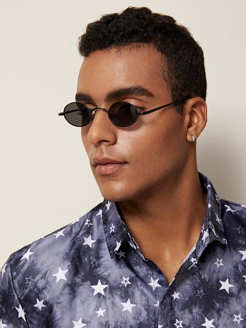 Occhiali Da Sole Da Uomo Con Lenti Piatte Ovale from Romwe on 21 Buttons