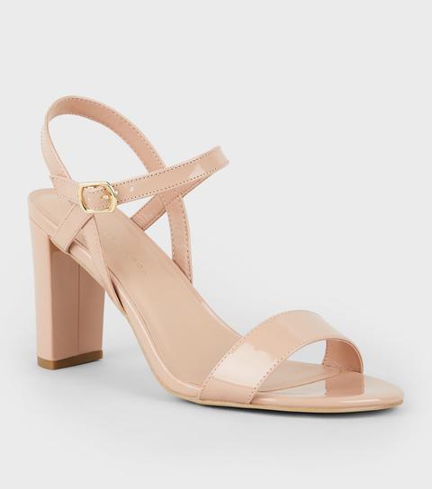 pale pink block heel sandals