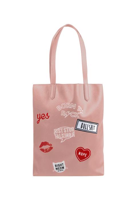 Shopping Bag Rosa Con Stampa
