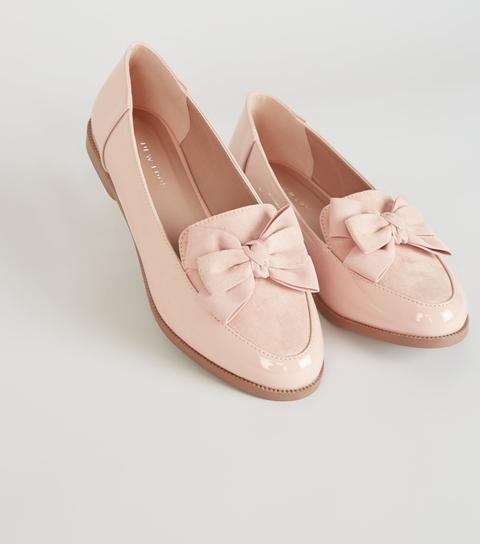 pink bow loafers