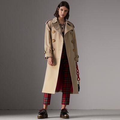 Trench Coat In Gabardine Di Cotone Con Bottoni Decorati