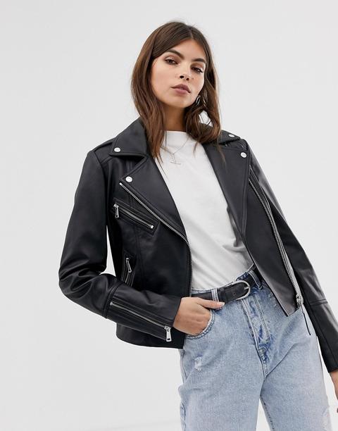 Lab Leather - Oversized-bikerjacke - Schwarz