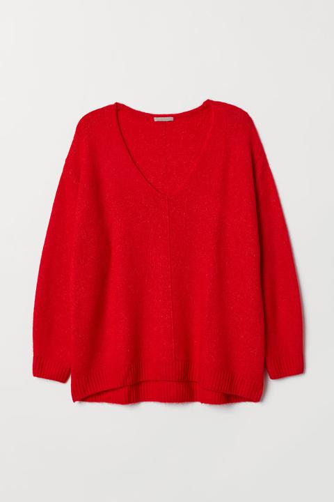 H & M - H & M+ Pull À Encolure En V - Rouge