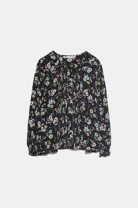 Blusa Estampada Pliegues