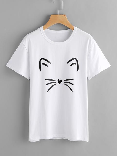 Cat Print Tee