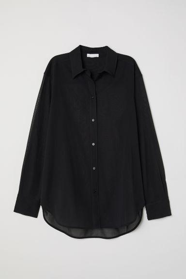 H & M - Camicia In Cotone Leggero - Nero