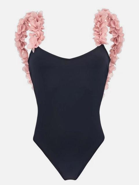 Bañador De Espalda Baja Con Diseño De Flores Estéreo