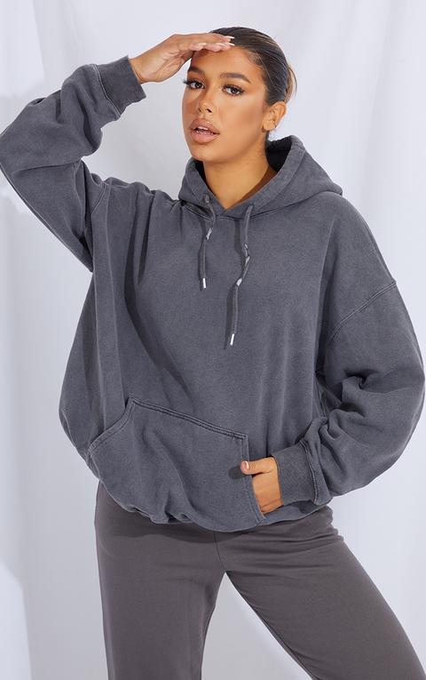 Charcoal Washed Oversized Hoodie