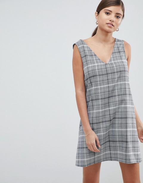 Asos Design - Vestitino A Trapezio A Quadri - Multicolore