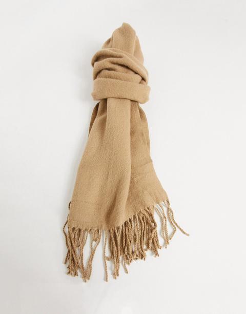 Asos Design Supersoft Scarf In Camel-brown