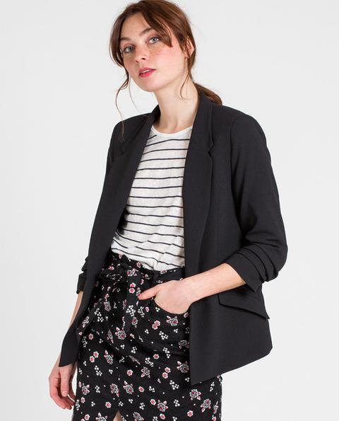 Naf Naf - Blazer De Mujer Fluida De Manga Francesa