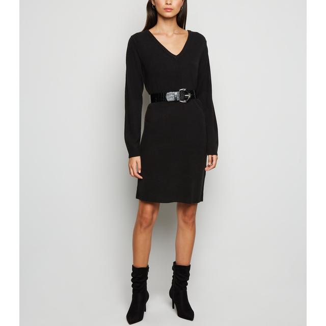 black jumper dress new look