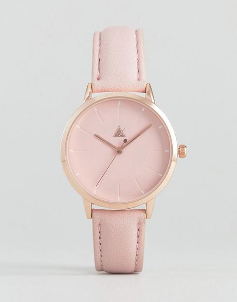 Asos - Orologio Rosa Tonal Con Tacche In Bassorilievo - Rosa