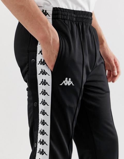 Kappa - Banda Astoria Snaps - Joggers Neri Con Fettucce Con Logo - Nero