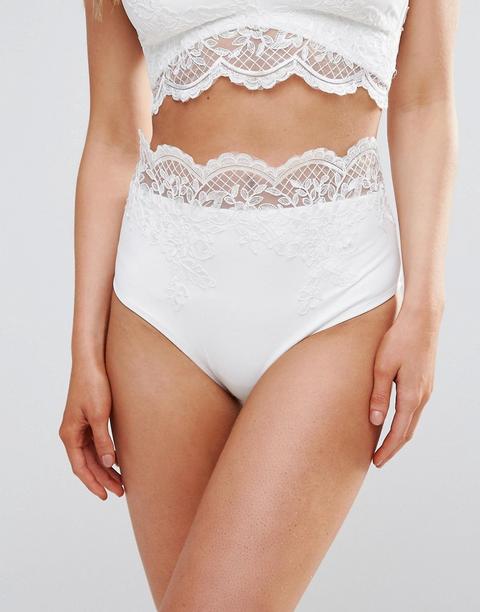 Braguitas De Bikini De Talle Alto Con Aplicaciones De Encaje De Asos Design Bridal