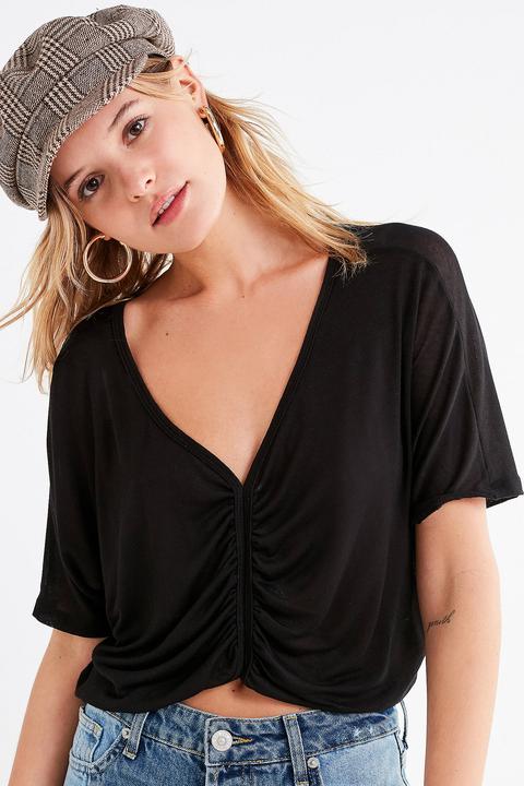 Project Social T Ruby Smocked Cropped Top - Womens L