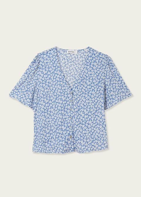 Blusa Odette Manga Campana Estampada