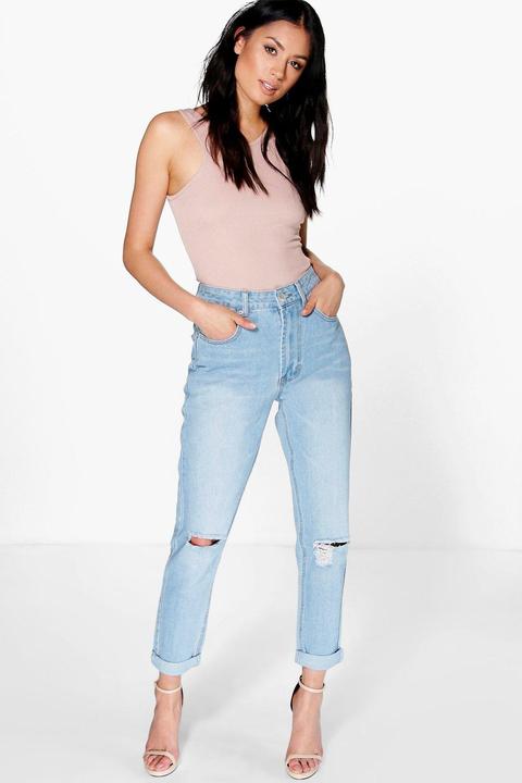 Sophie High Waist Bleached Mom Jeans