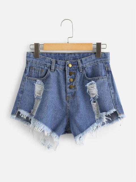 Shorts In Denim Con Orlo Grezzo