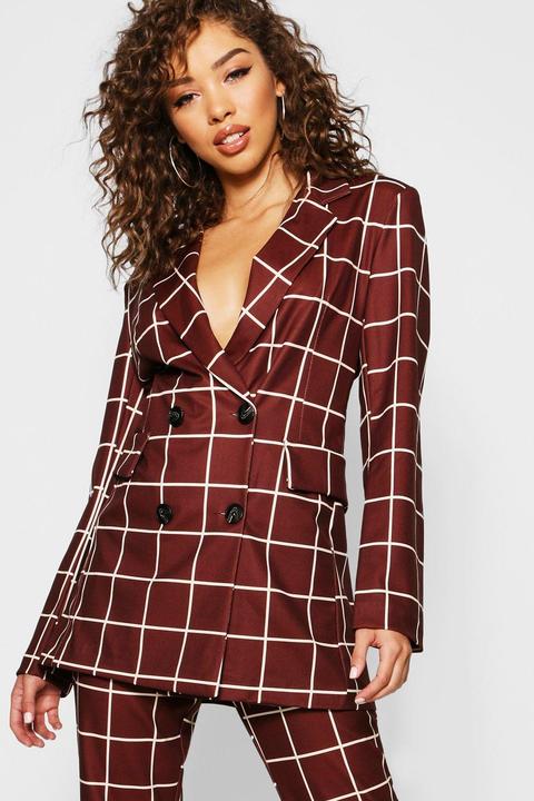 Blazer Oversize À Carreaux