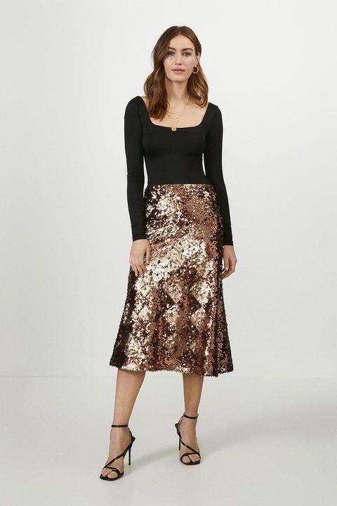 Coast Bias Cut Sequin Skirt -