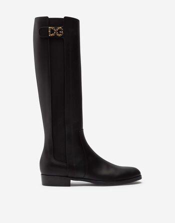 Botas De Napa De Becerro Con Logo Dg