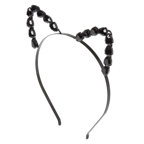 Black Stone Cat Ears Headband