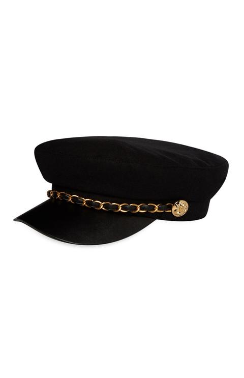 Black Chain Bakerboy Hat