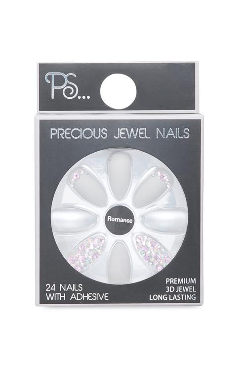 24 Jewel Embellished False Nails