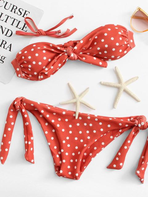 Bikini Con Nodo A Pois