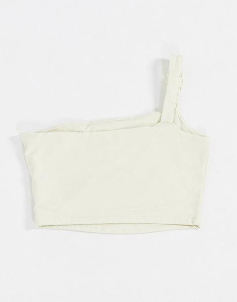nike one shoulder top white