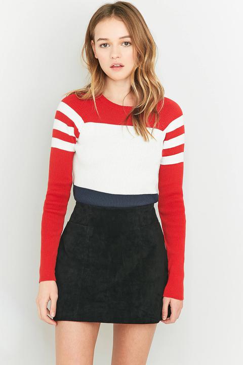 Urban Outfitters Black Suede Pelmet Skirt - Womens M