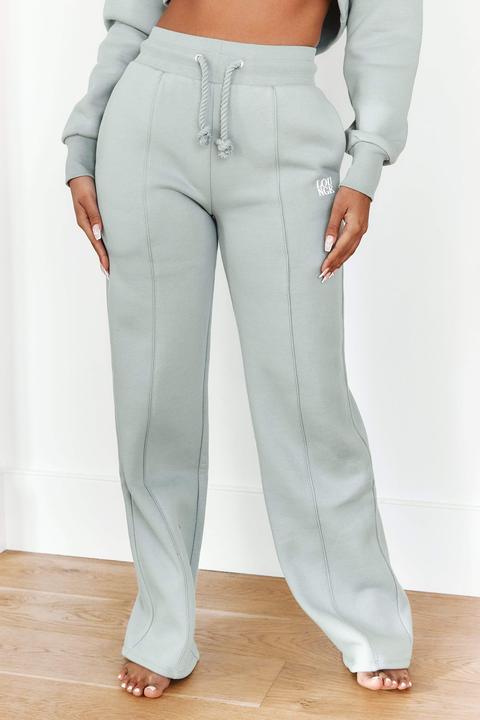 Sage Comfy Cosy Wide Leg Joggers