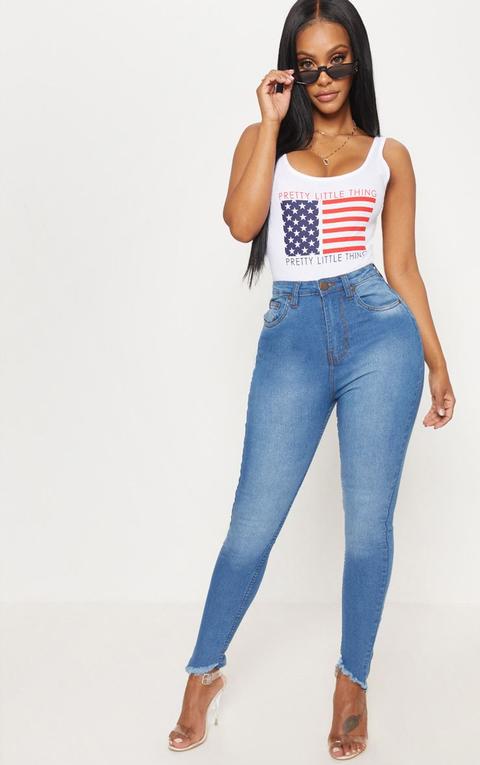 Shape Mid Wash High Waist Skinny Jeans