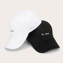 2 Piezas Gorro Béisbol Con Bordado De Letra