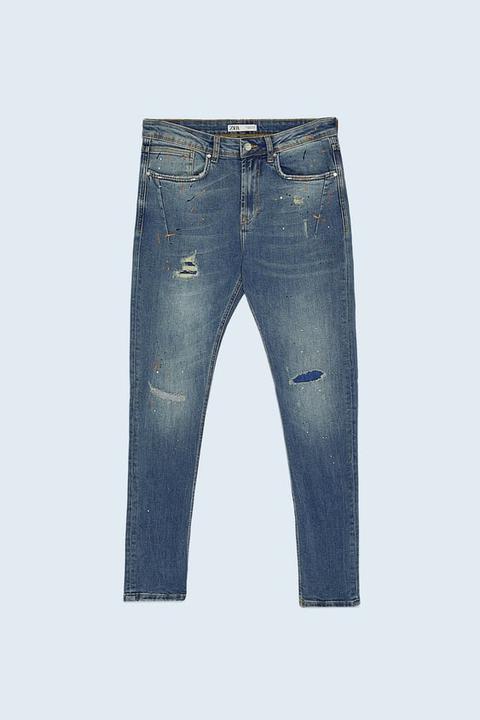 Jeans Skinny Salpicaduras Pintura