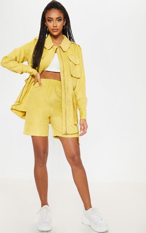 Mustard Faux Suede Shorts