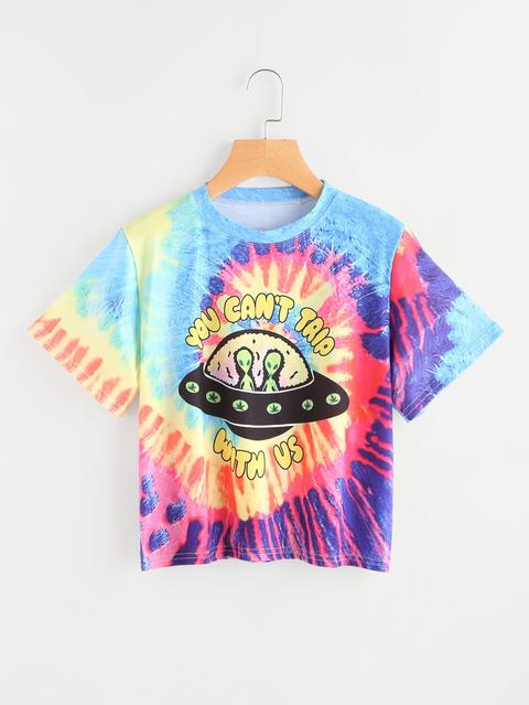 T-shirt Tie Dye Con Disegno