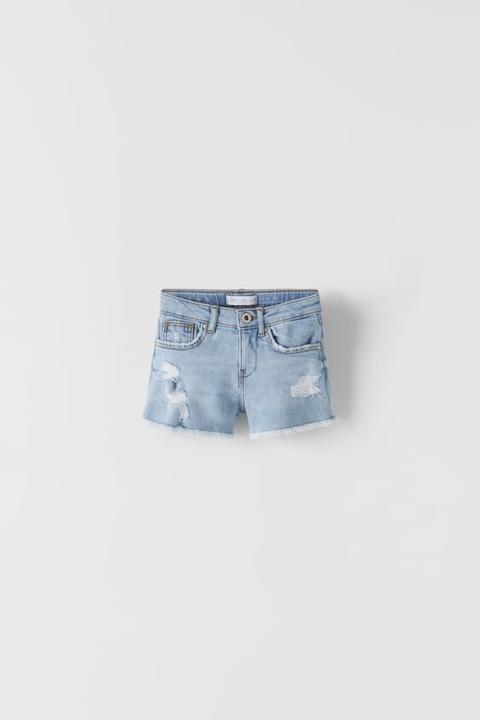 Short En Jean Effrangé