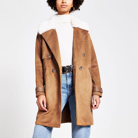 Faux suede outlet longline jacket