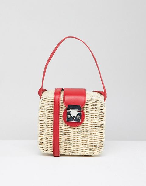 Stradivarius - Borsa Di Paglia Squadrata - Crema