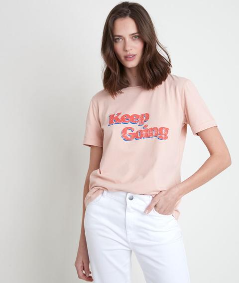 Tee-shirt Rose En Coton Sérigraphié Ibiza