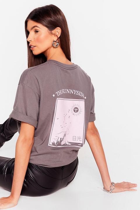 Womens The Sunny Side Oversized Graphic Tee