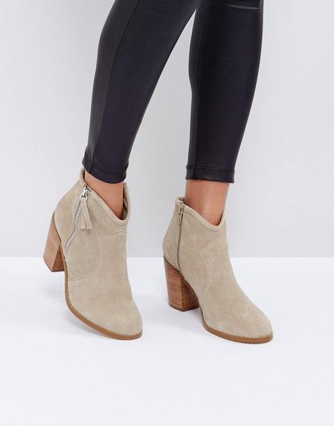 Asos - Emmie - Stivaletti In Pelle Scamosciata - Beige