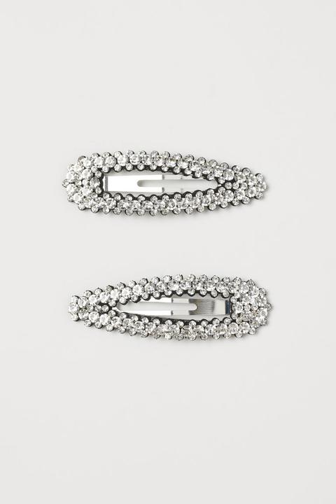 2-pack Hair Clips - Silver