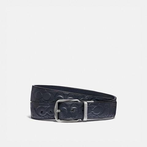 Harness Buckle Cut-to-size Reversible Belt, 38mm In Blue - Size 42