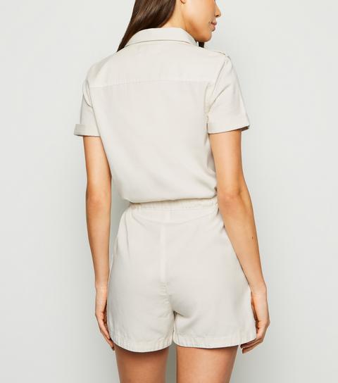 utility playsuit white