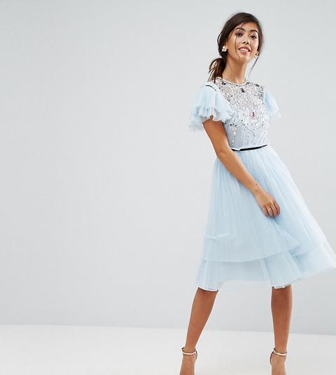 Minivestido De Tul Con Adornos De Asos Petite