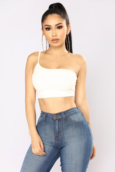 Feeling So Good One Shoulder Top - White